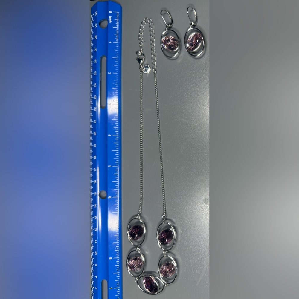 Touchstone Crystal In Rotation Necklace & Earrings Set - Picture 7 of 11